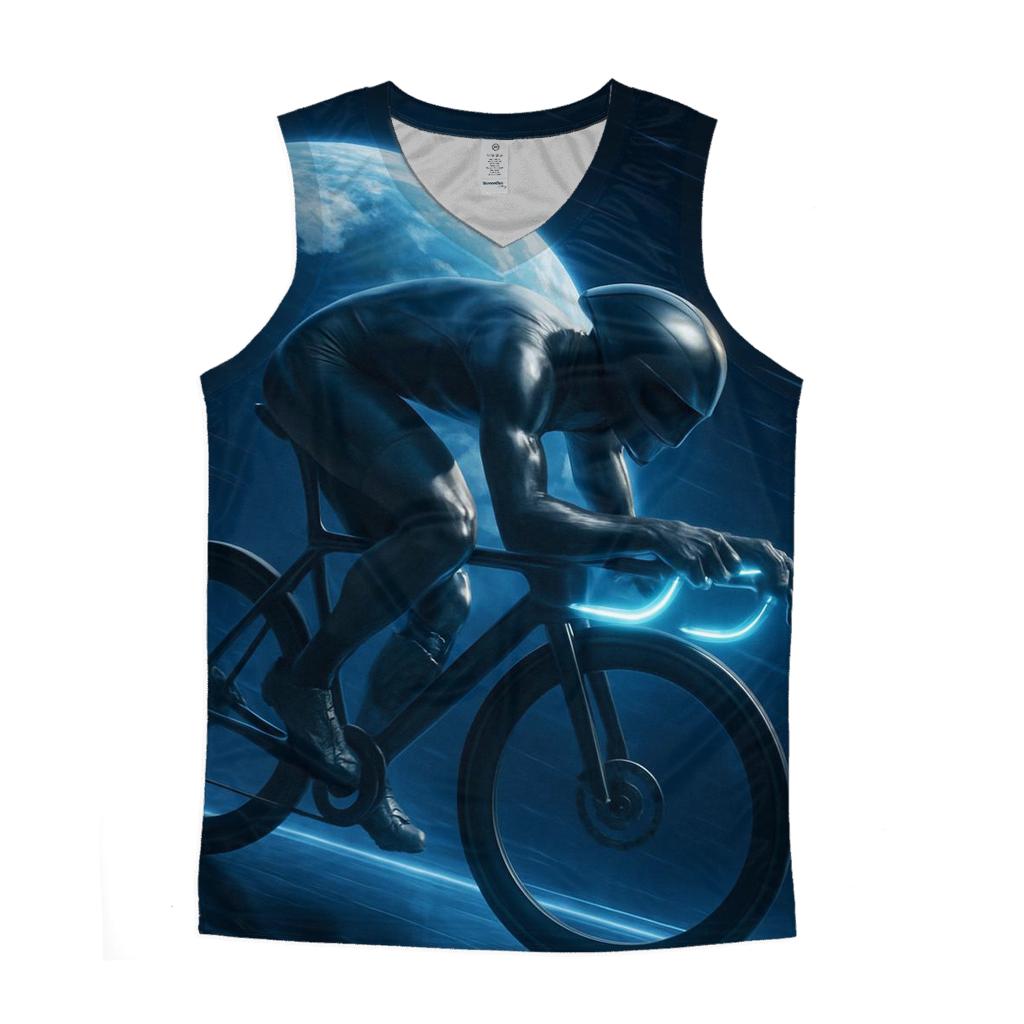 Orbiting Cycling Time Trial graphic print tank tops