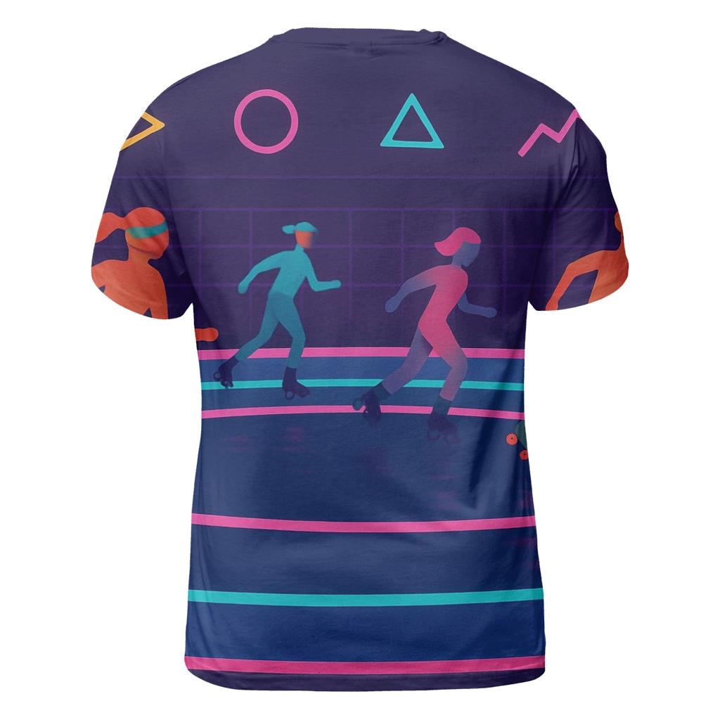 Neon Roller Rink Night artistic all-over print tops