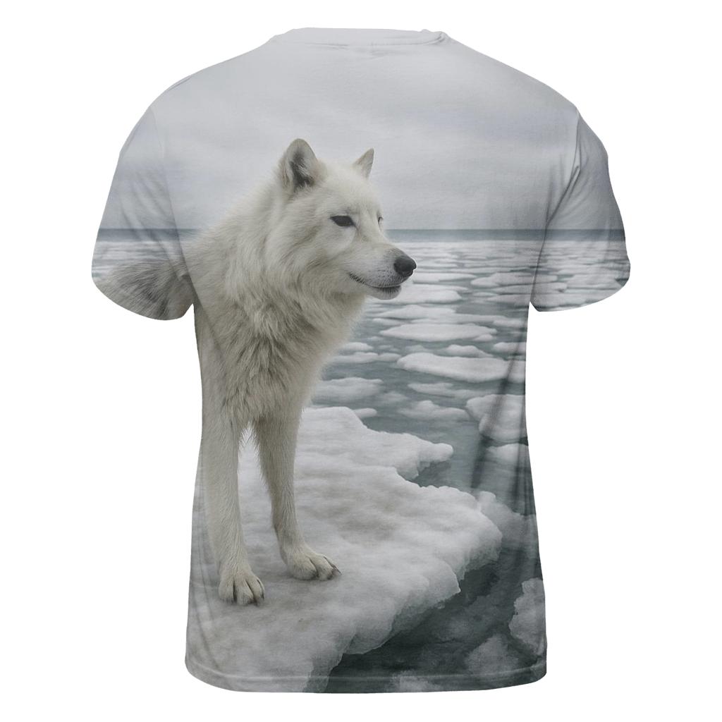 Arctic Wolf On Melting Shoreline statement graphic shirts