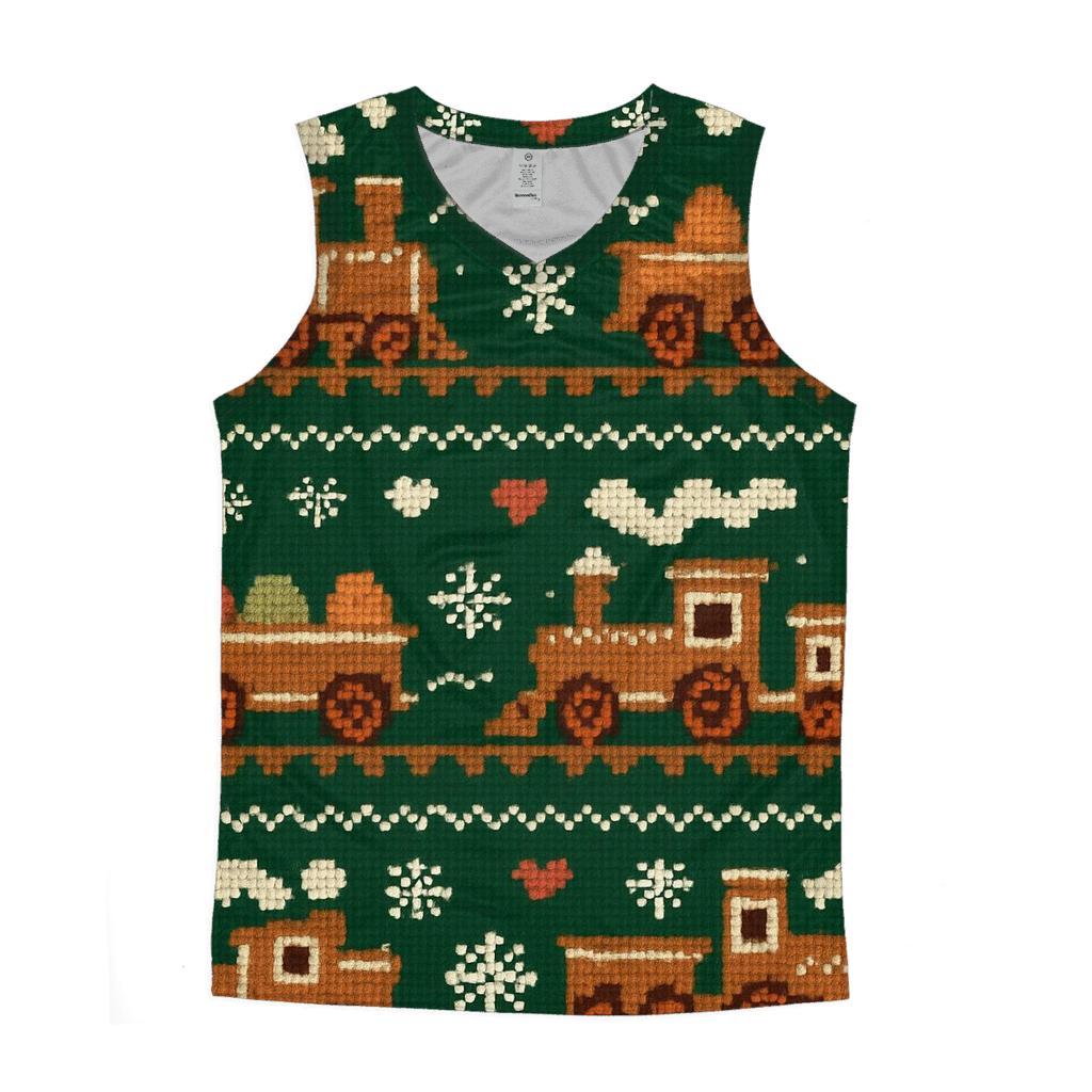 Gingerbread Train Tracks Design casual summer tank tops