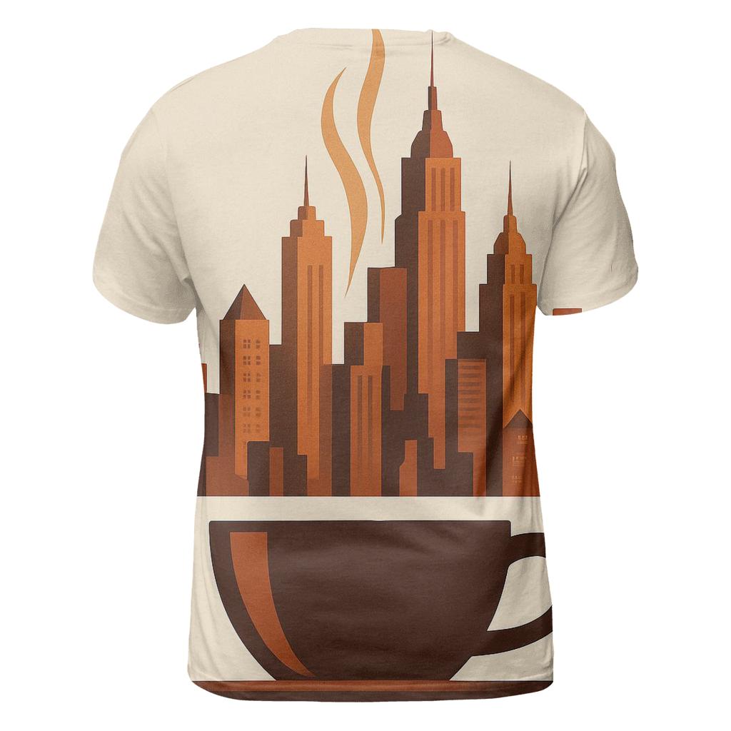 Copper Steam Skyline artistic all-over print tops