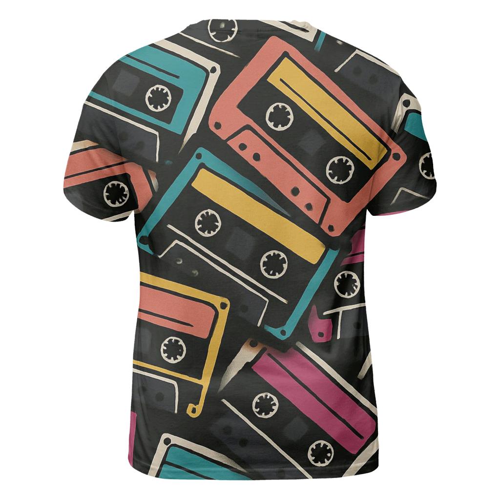 Analog Cassette Mosaic trendy printed shirt styles