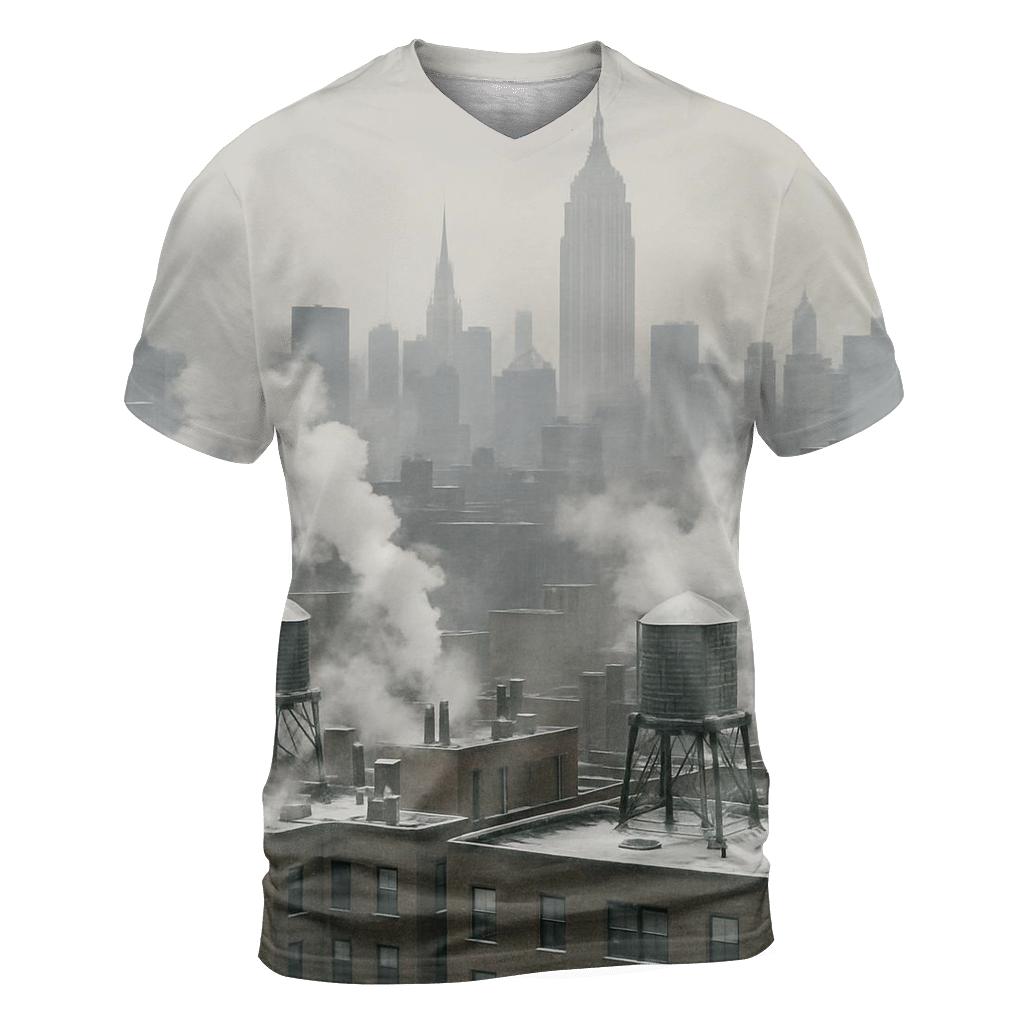 Winter Smoke Over Midtown Rooftops personalized full print shirts