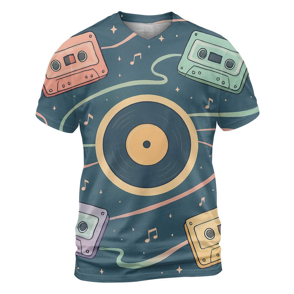 Retro Cassette Solar System unique graphic print tees