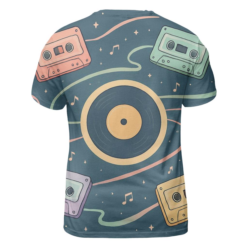 Retro Cassette Solar System unique graphic print tees