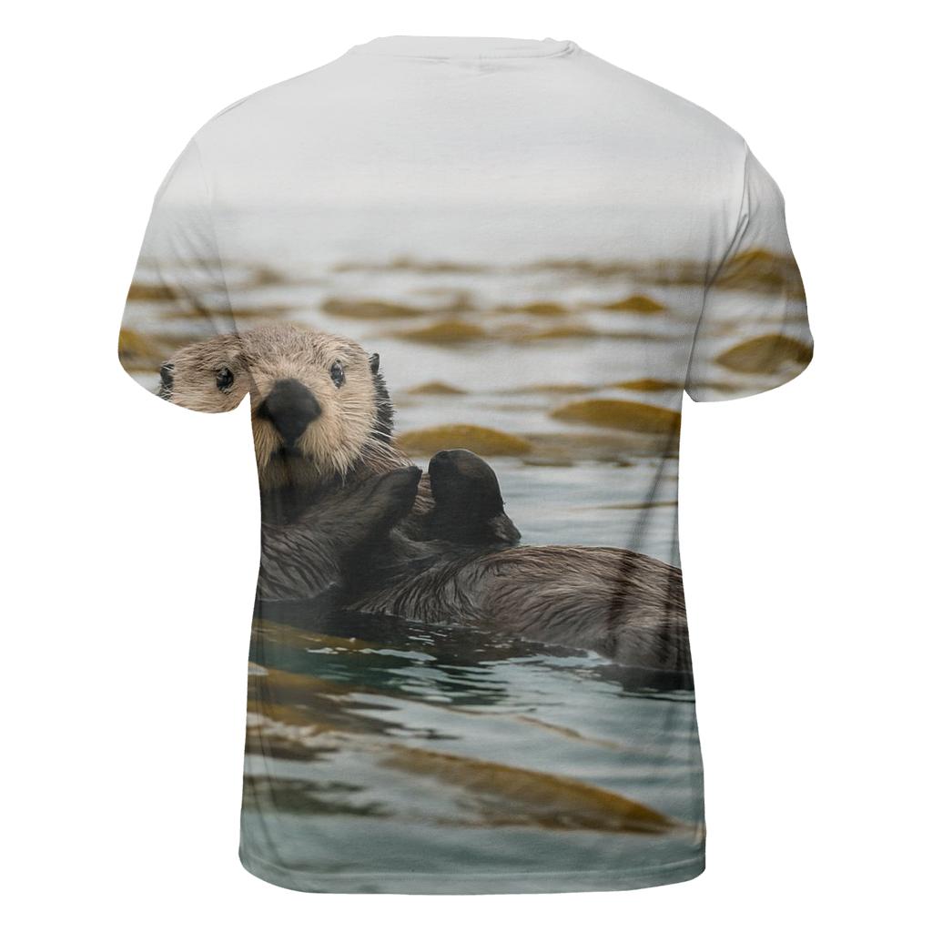 Kelp Forest Glide Sea Otter vibrant all-over design tees