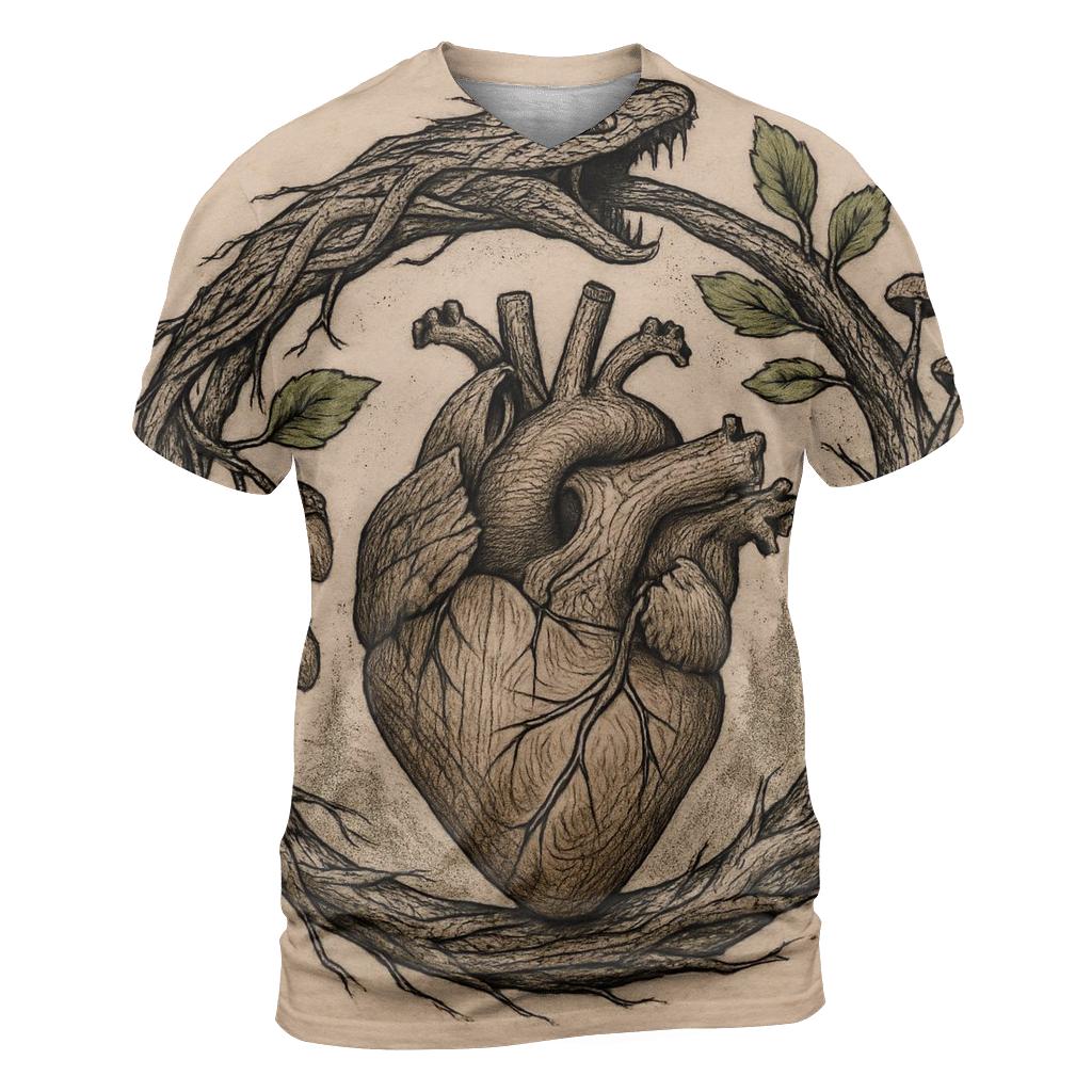 Forest Heart Rooted Ouroboros unique graphic print tees