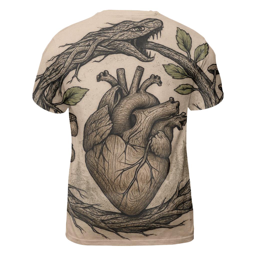 Forest Heart Rooted Ouroboros unique graphic print tees