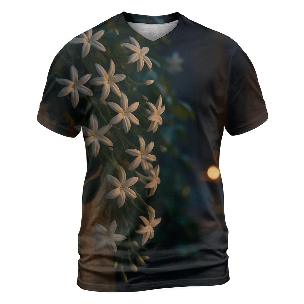 Night Fragrant Jasmine Courtyard statement graphic shirts