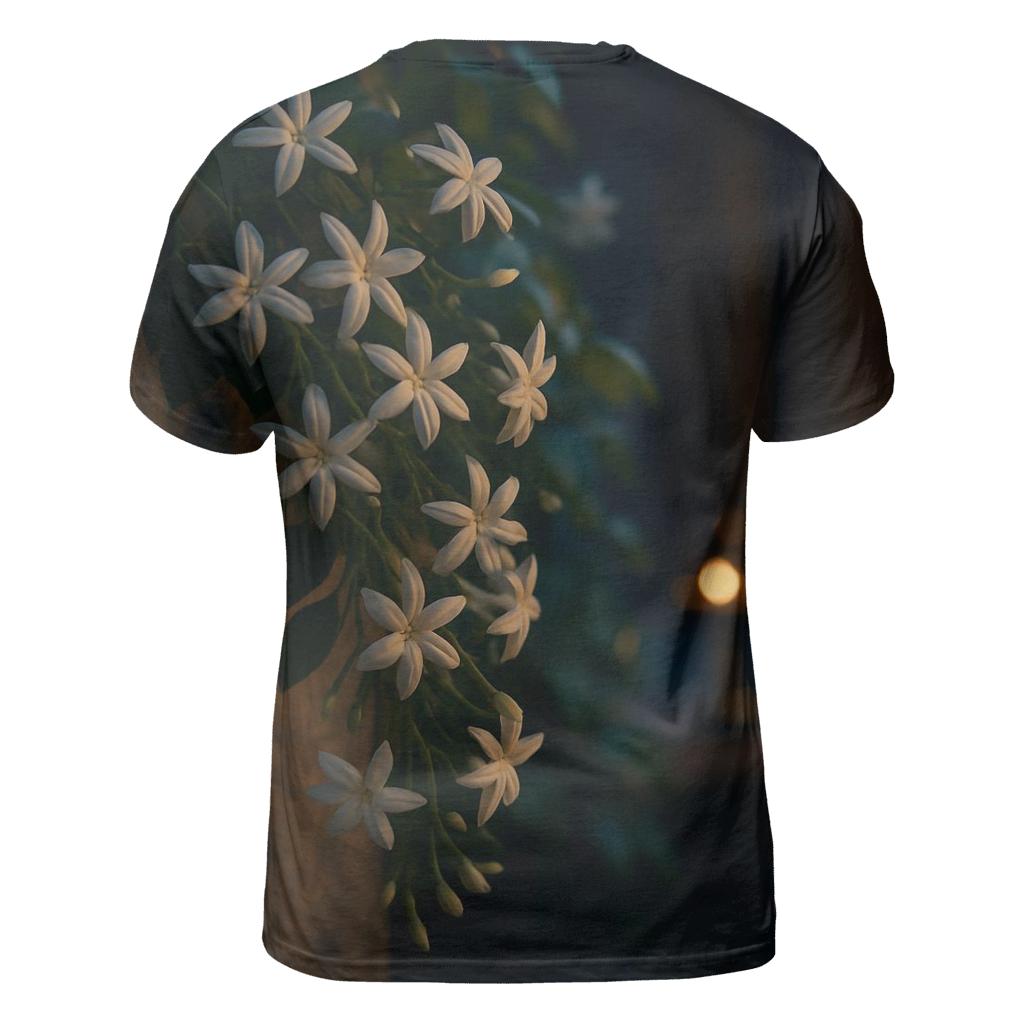 Night Fragrant Jasmine Courtyard statement graphic shirts