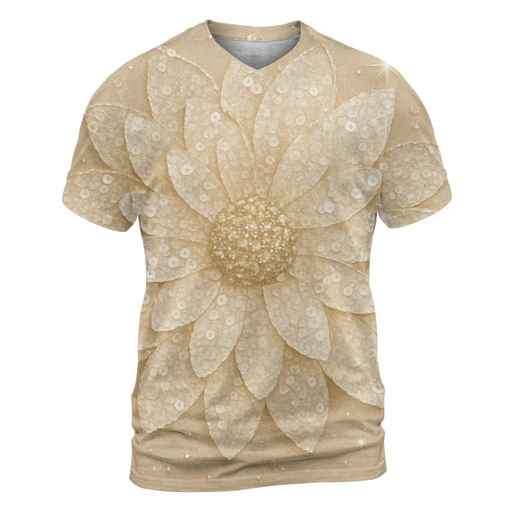 Champagne Sequin Bloom unique graphic print tees