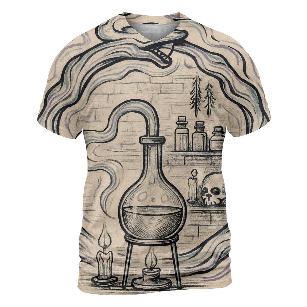 Alchemical Lab Ouroboros Retort creative print fashion shirts