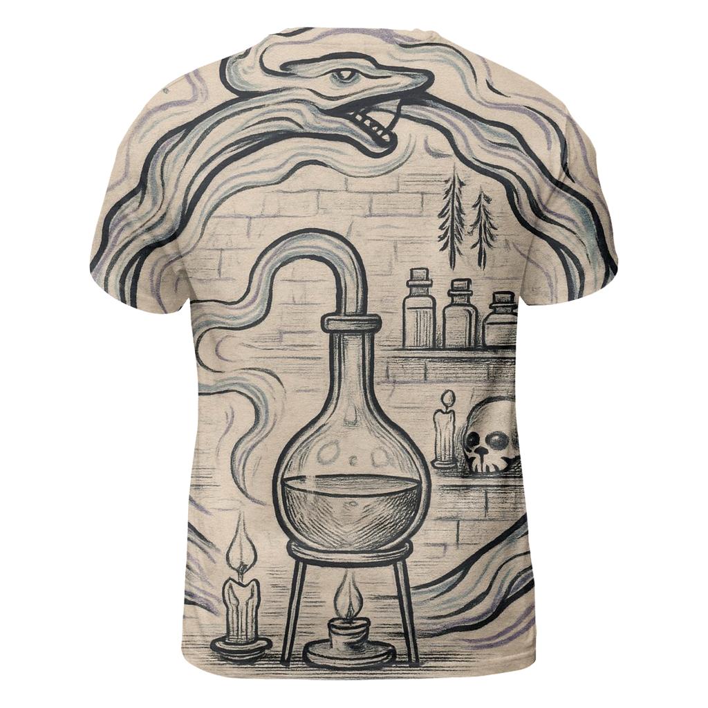 Alchemical Lab Ouroboros Retort creative print fashion shirts