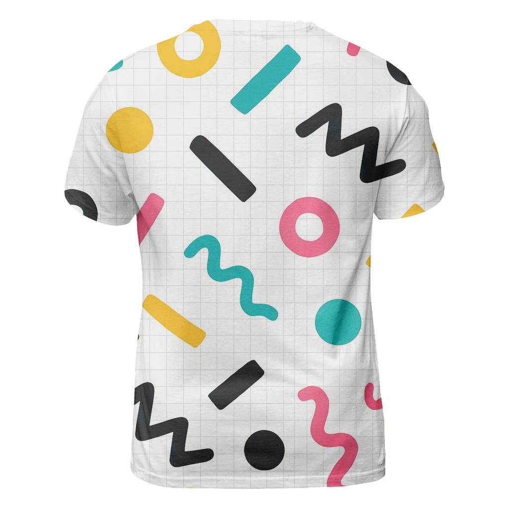Memphis Grid Confetti statement graphic shirts