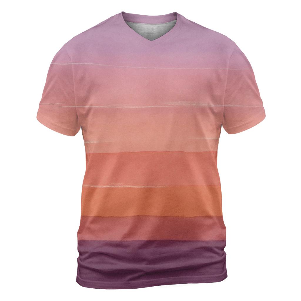 Sunset Horizon Overdye Stripes statement graphic shirts