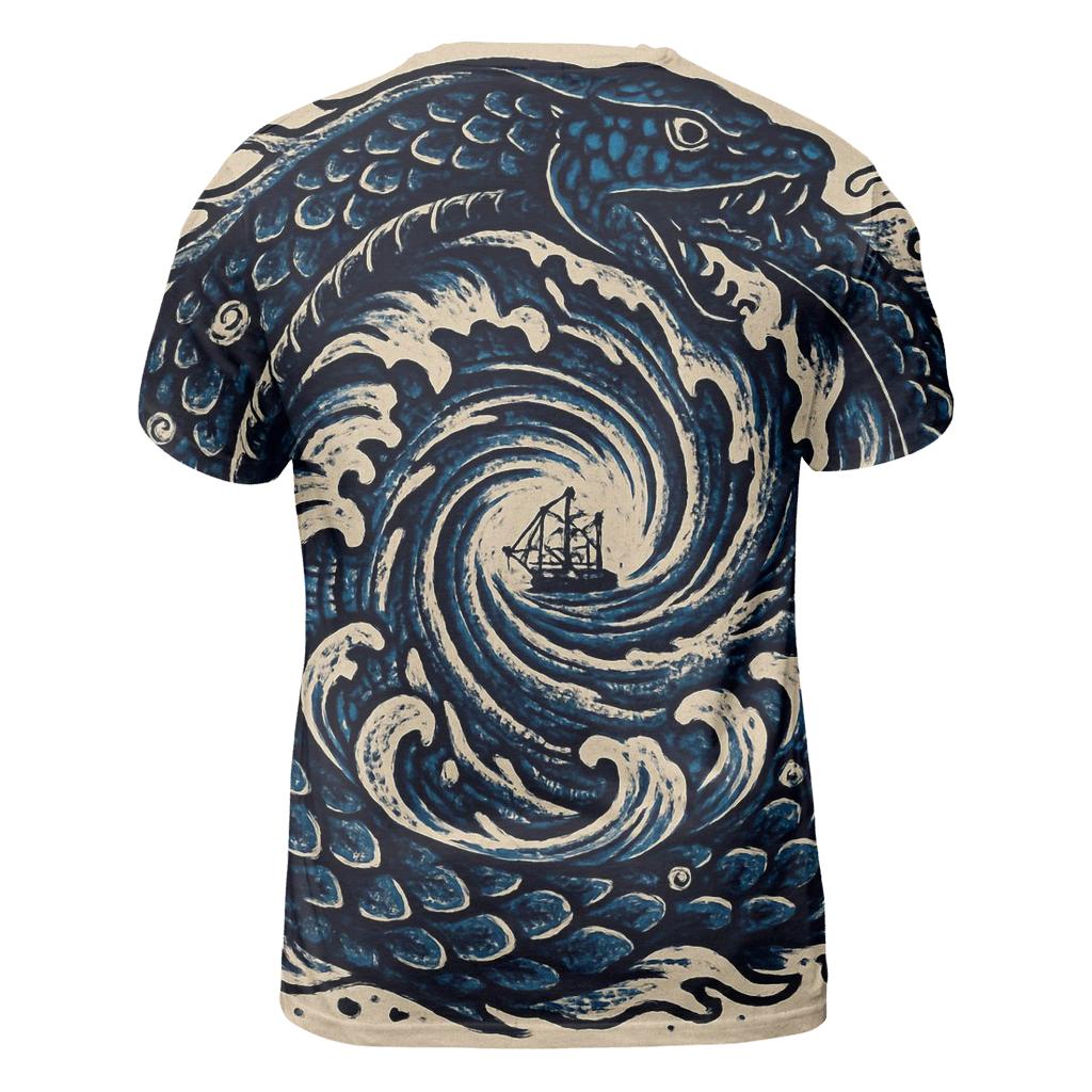 Ocean Maelstrom Leviathan Ouroboros creative print fashion shirts