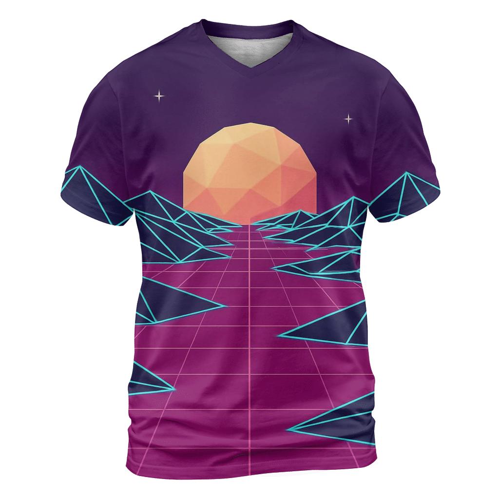 Digital Wireframe Desert creative print fashion shirts