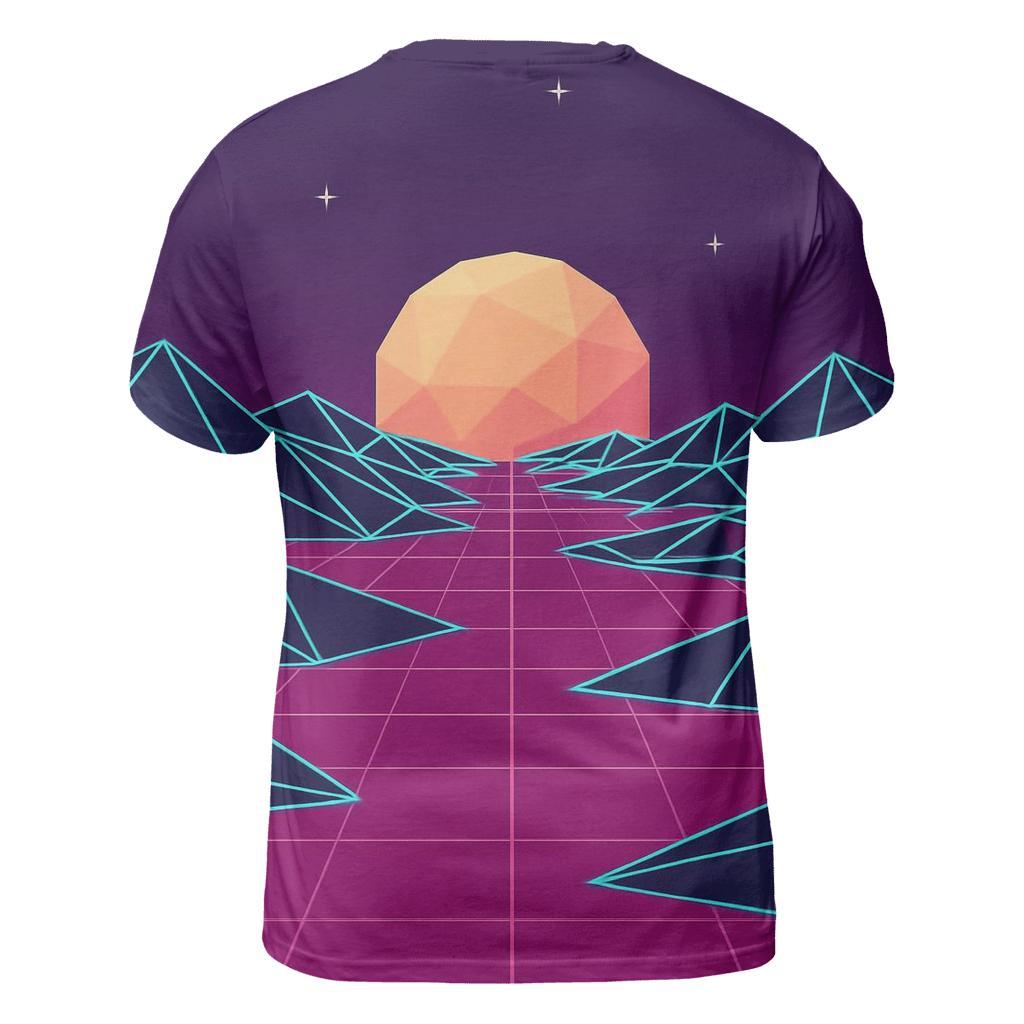 Digital Wireframe Desert creative print fashion shirts