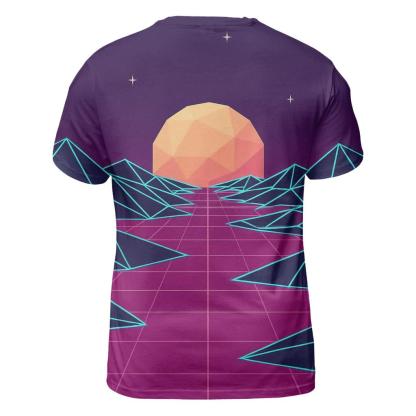 Digital Wireframe Desert creative print fashion shirts