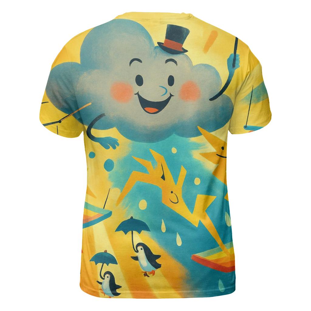 Laughing Thundercloud Circus artistic all-over print tops