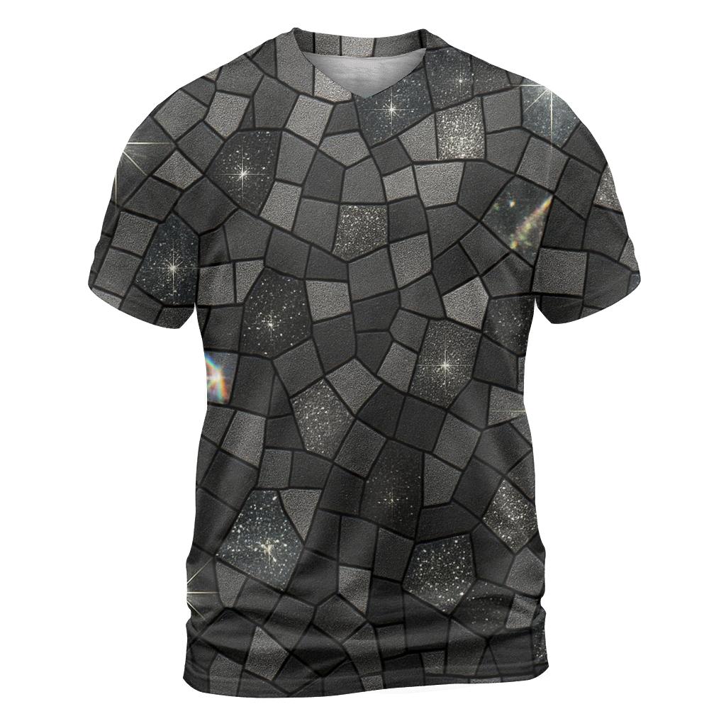 Silver Hologlow Mosaic trendy printed shirt styles