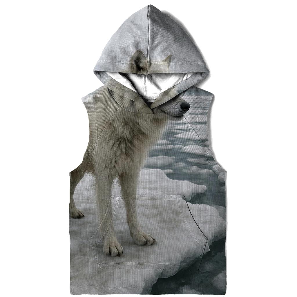 Arctic Wolf On Melting Shoreline hoodie designs