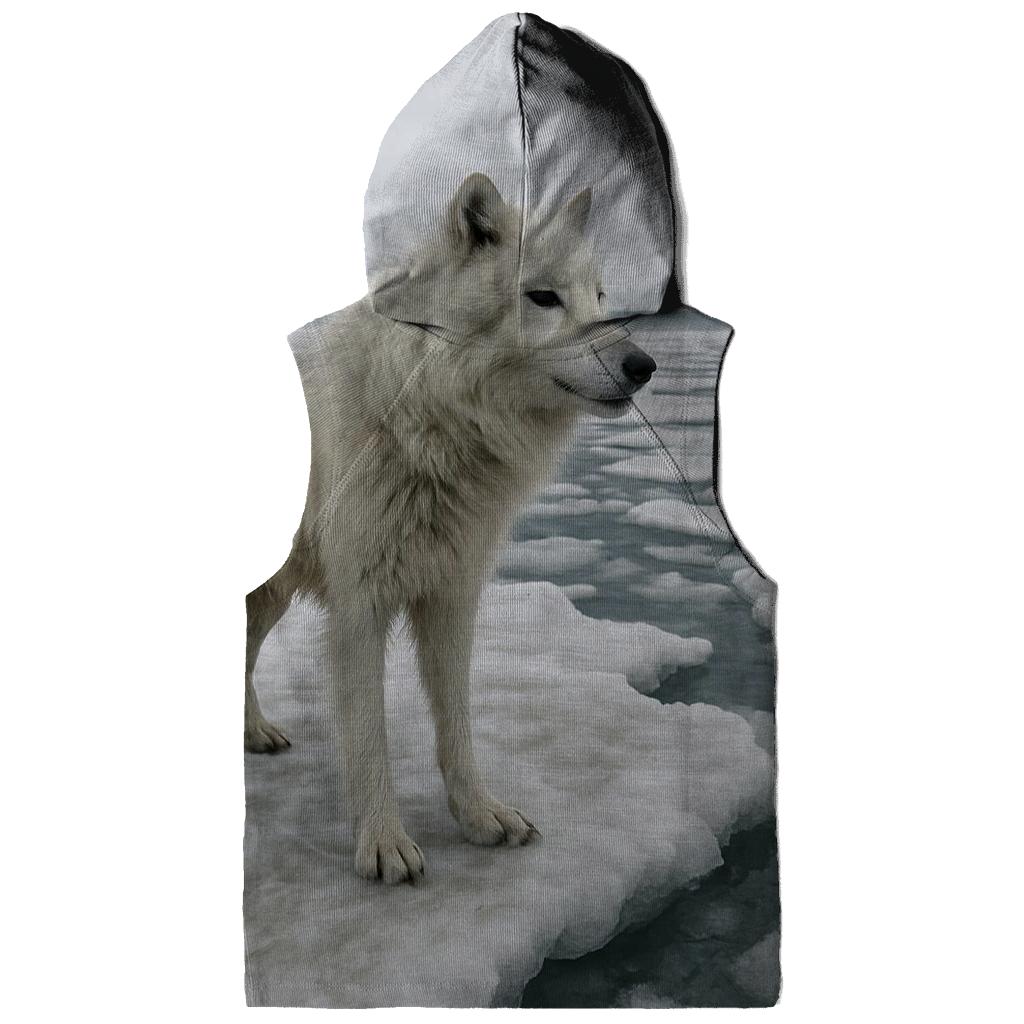 Arctic Wolf On Melting Shoreline hoodie designs