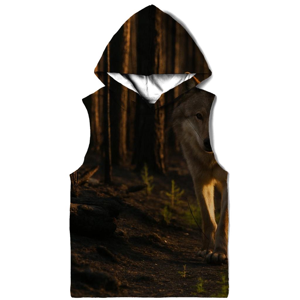 Timber Wolf At Burned Forest Edge hoodie designs