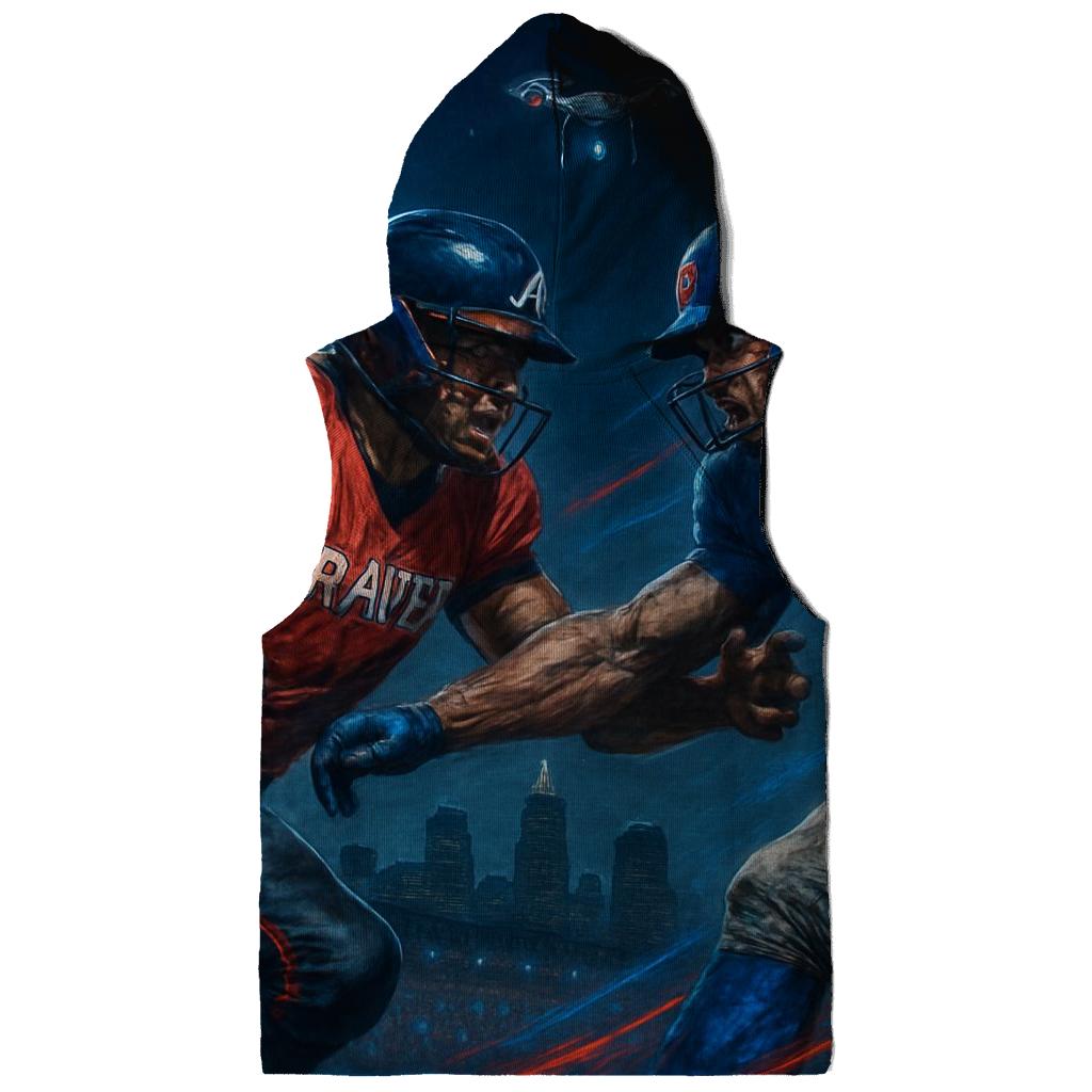 Skyline Battle Under Stadium Lights Braves And Cubs lightweight hoodies