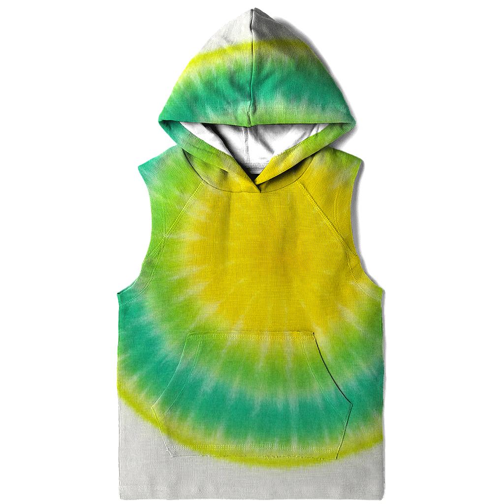 Lime Citrus Bullseye Bloom printed hoodies