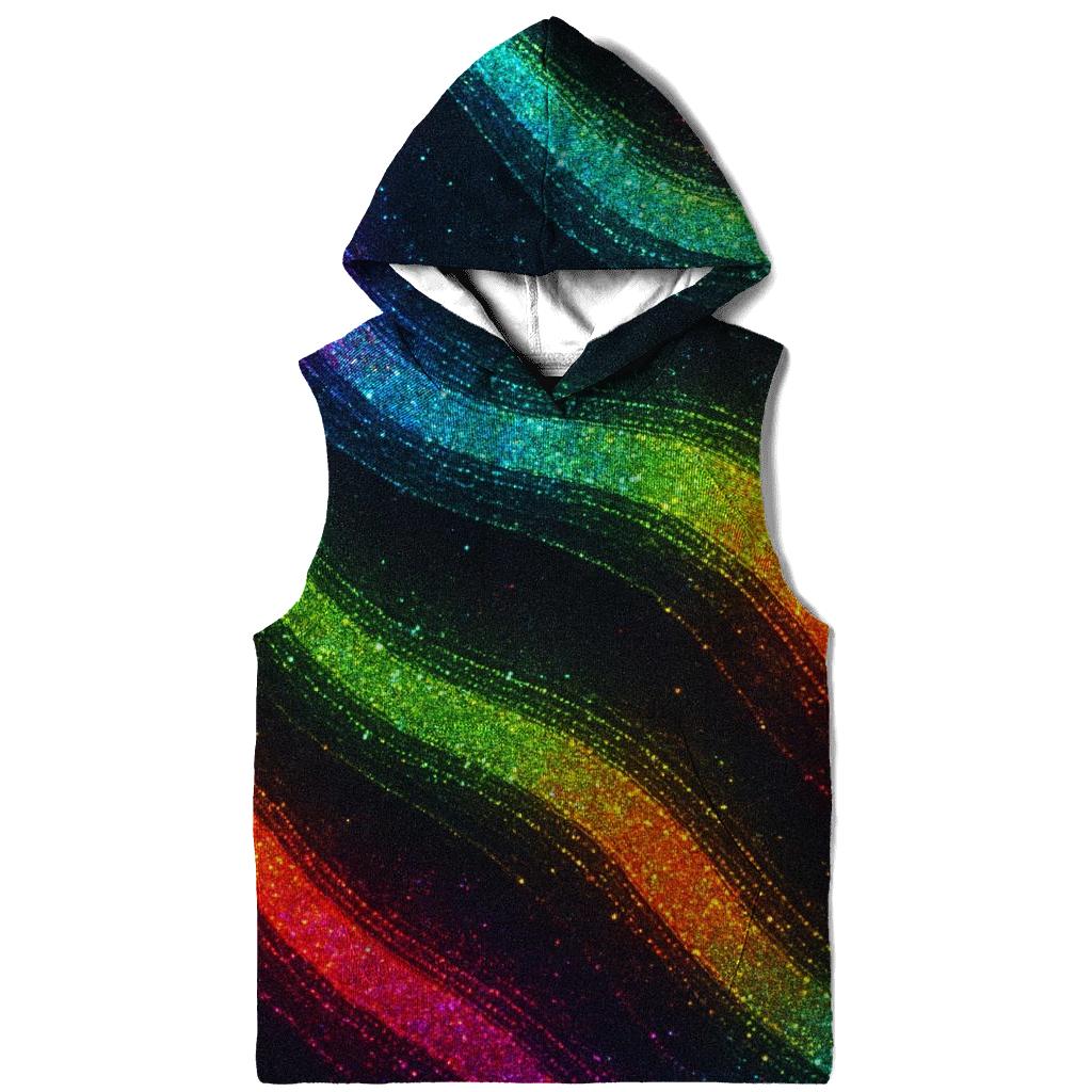 Neon Mirage Shimmer Wave pullover hoodies