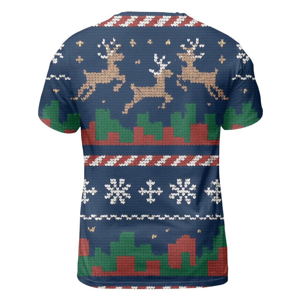 Tinsel Reindeer Skyline Design designer pattern shirts