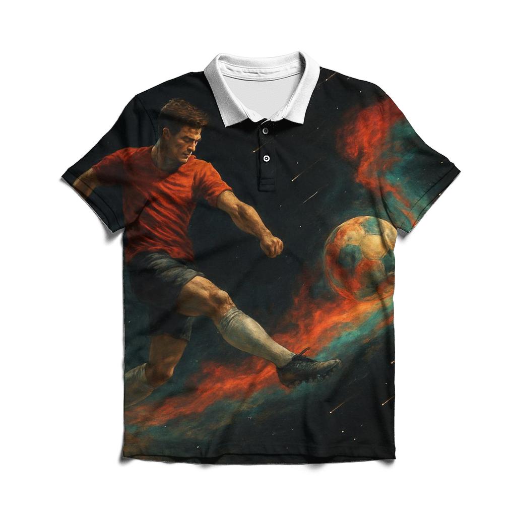 Galactic Soccer Nebula Kickoff classic pique polos