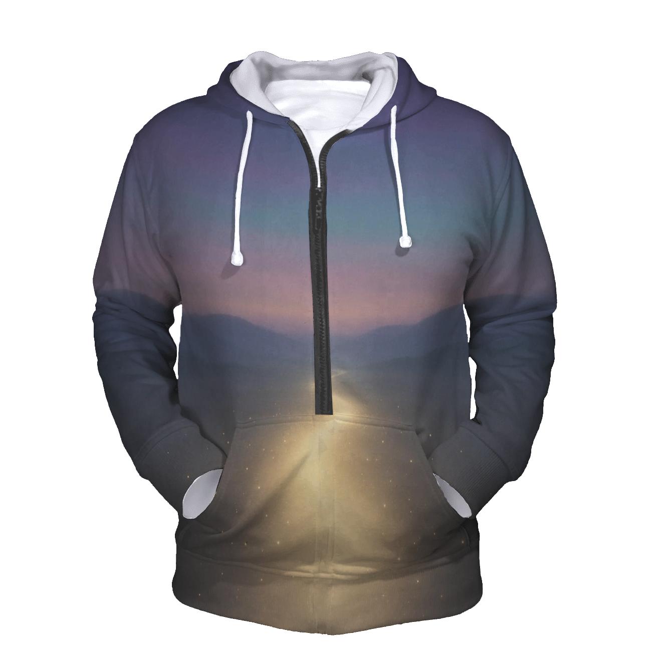 Luminous Horizon Path printed hoodies