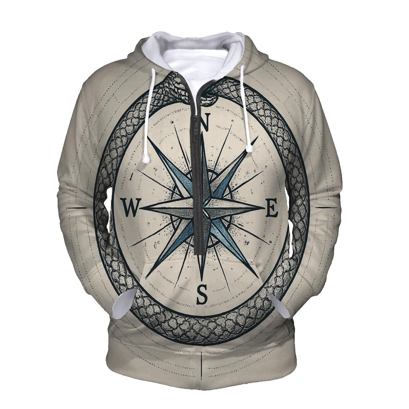 Celestial Circuit Ouroboros Compass hoodie trends