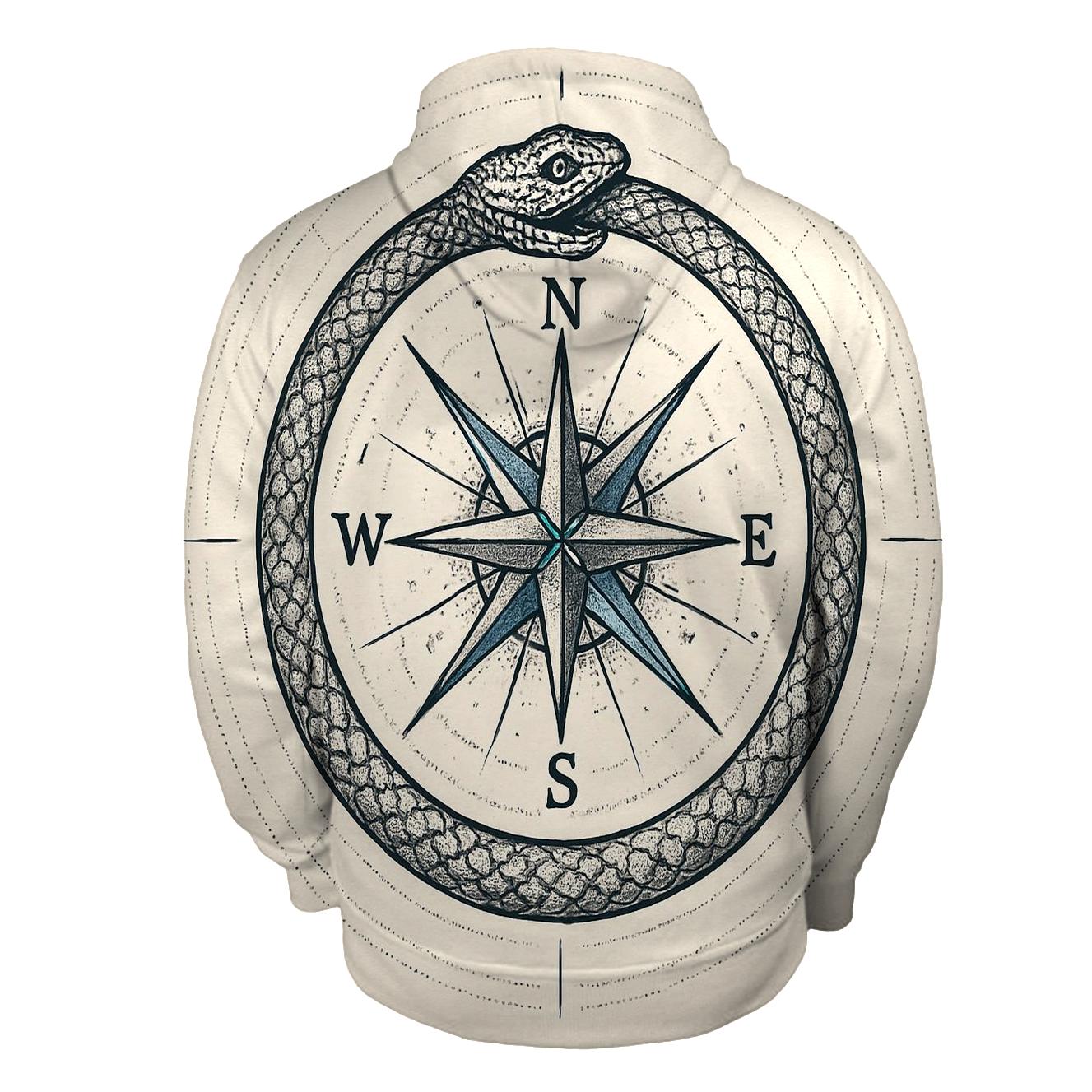 Celestial Circuit Ouroboros Compass hoodie trends
