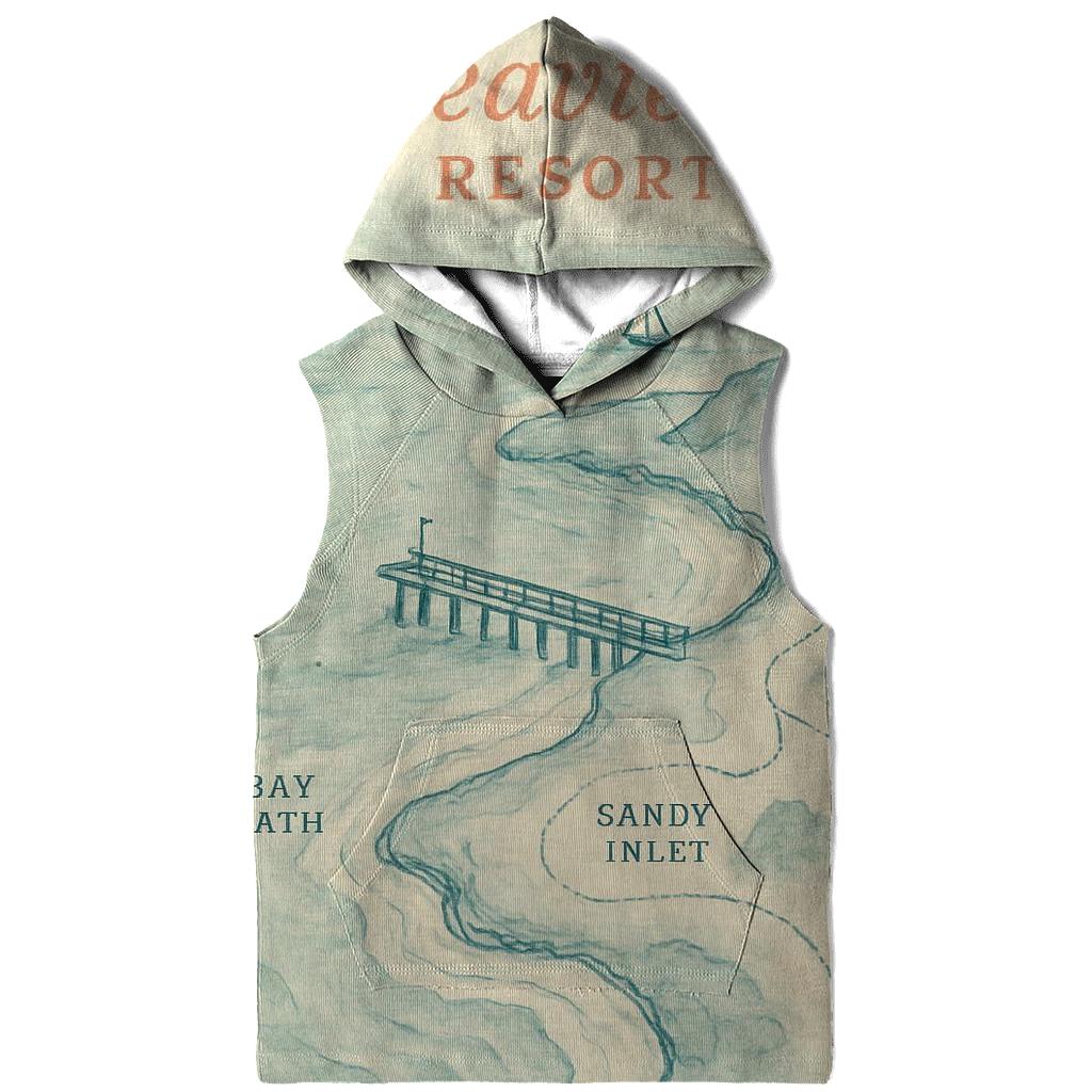 Vintage Seaside Holiday Souvenir Map designer hoodies