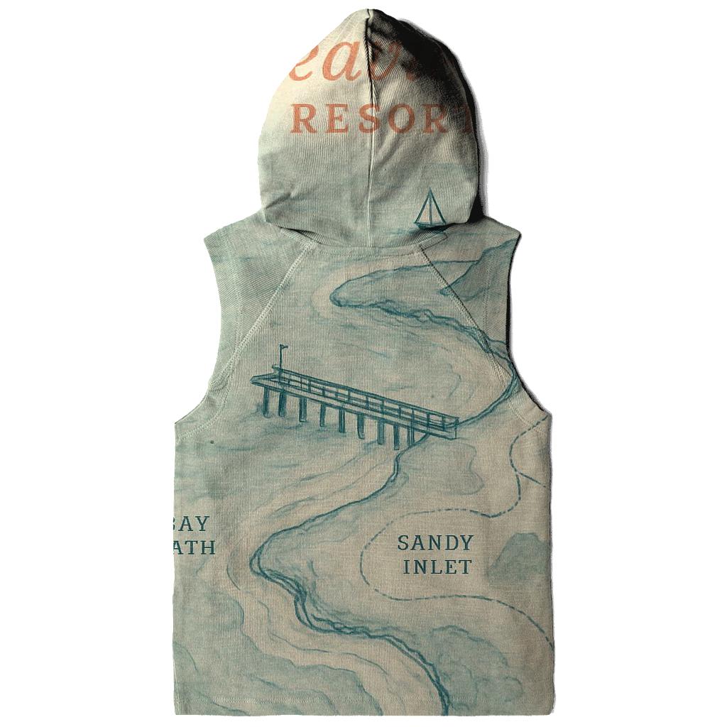 Vintage Seaside Holiday Souvenir Map designer hoodies