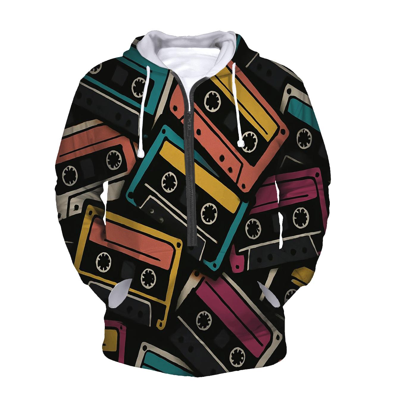 Analog Cassette Mosaic hoodies fashion