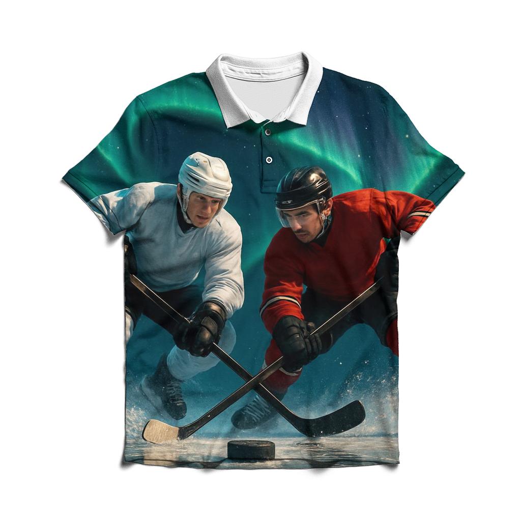 Aurora Ice Hockey Clash premium cotton polo shirts