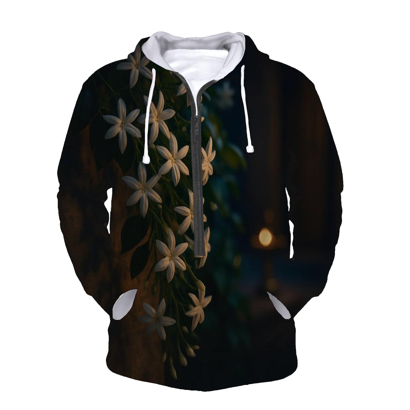 Night Fragrant Jasmine Courtyard embroidered hoodies