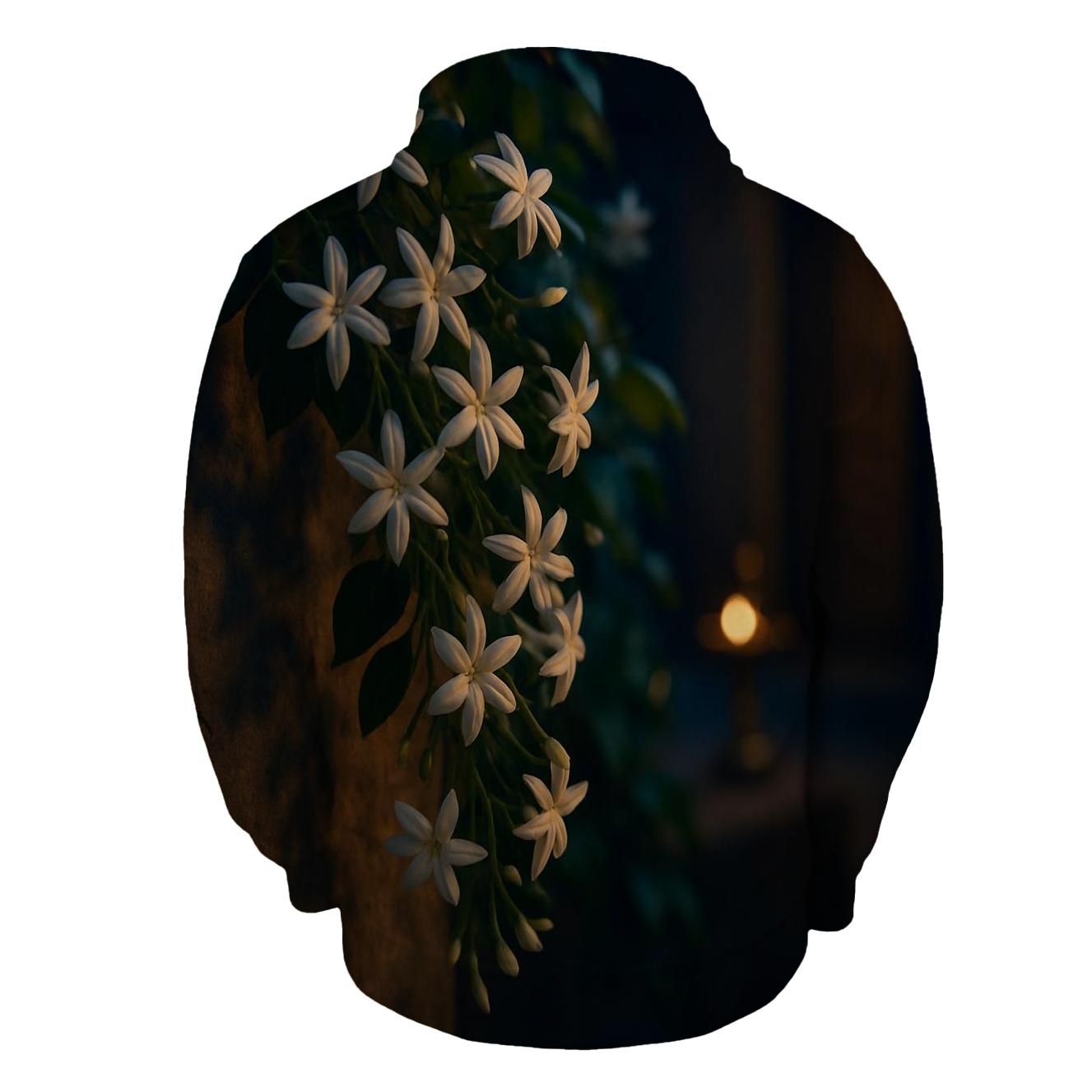 Night Fragrant Jasmine Courtyard embroidered hoodies