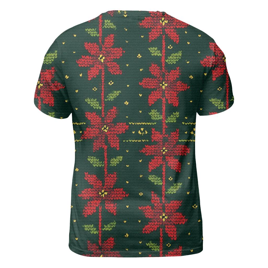 Poinsettia Zigzag Ladder Design trendy printed shirt styles