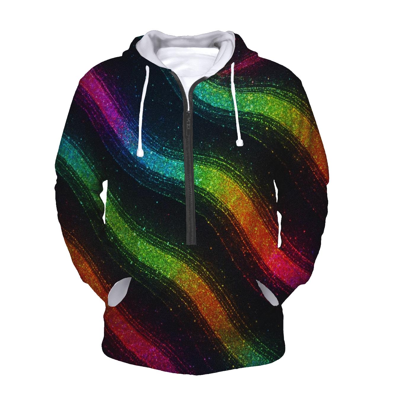 Neon Mirage Shimmer Wave premium hoodies