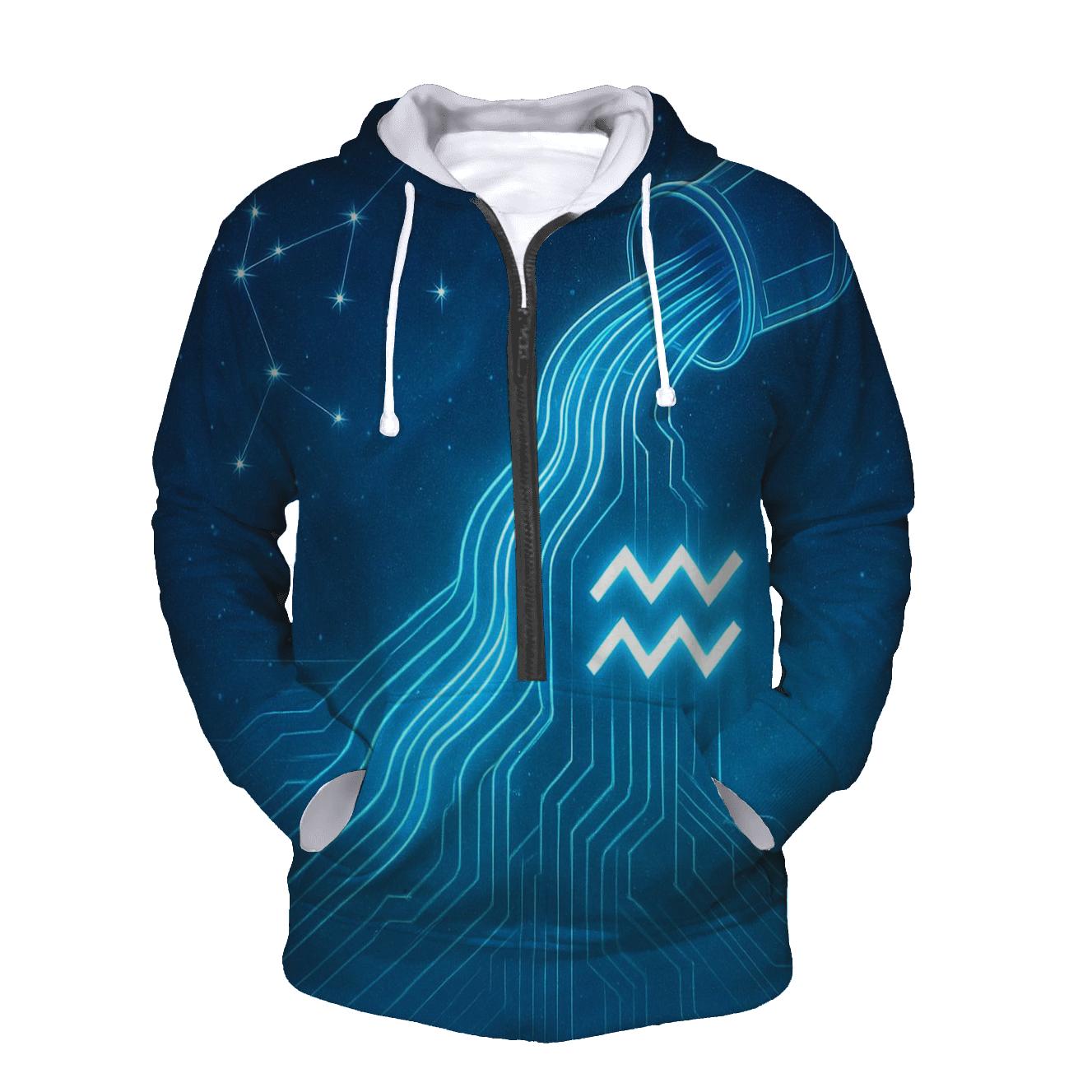 Aquarius Cosmic Water Circuit lightweight hoodies