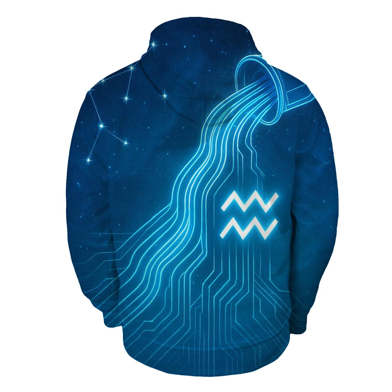 Aquarius Cosmic Water Circuit lightweight hoodies