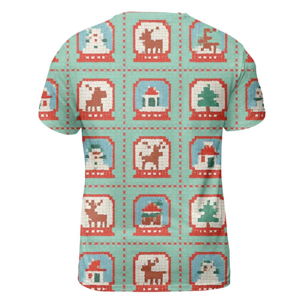 Snow Globe Window Grid Design trendy printed shirt styles