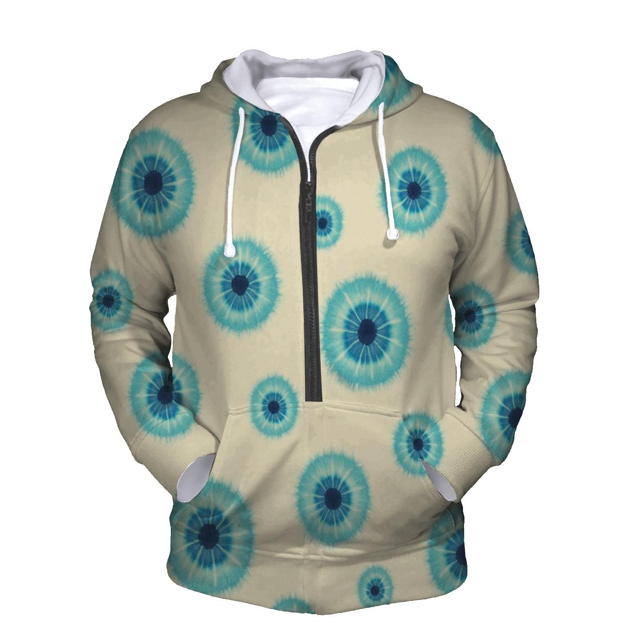 Aqua Kumo Spider Cluster printed hoodies