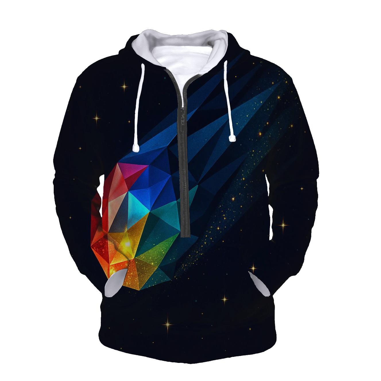 Jewel Comet Facet Trail printed hoodies