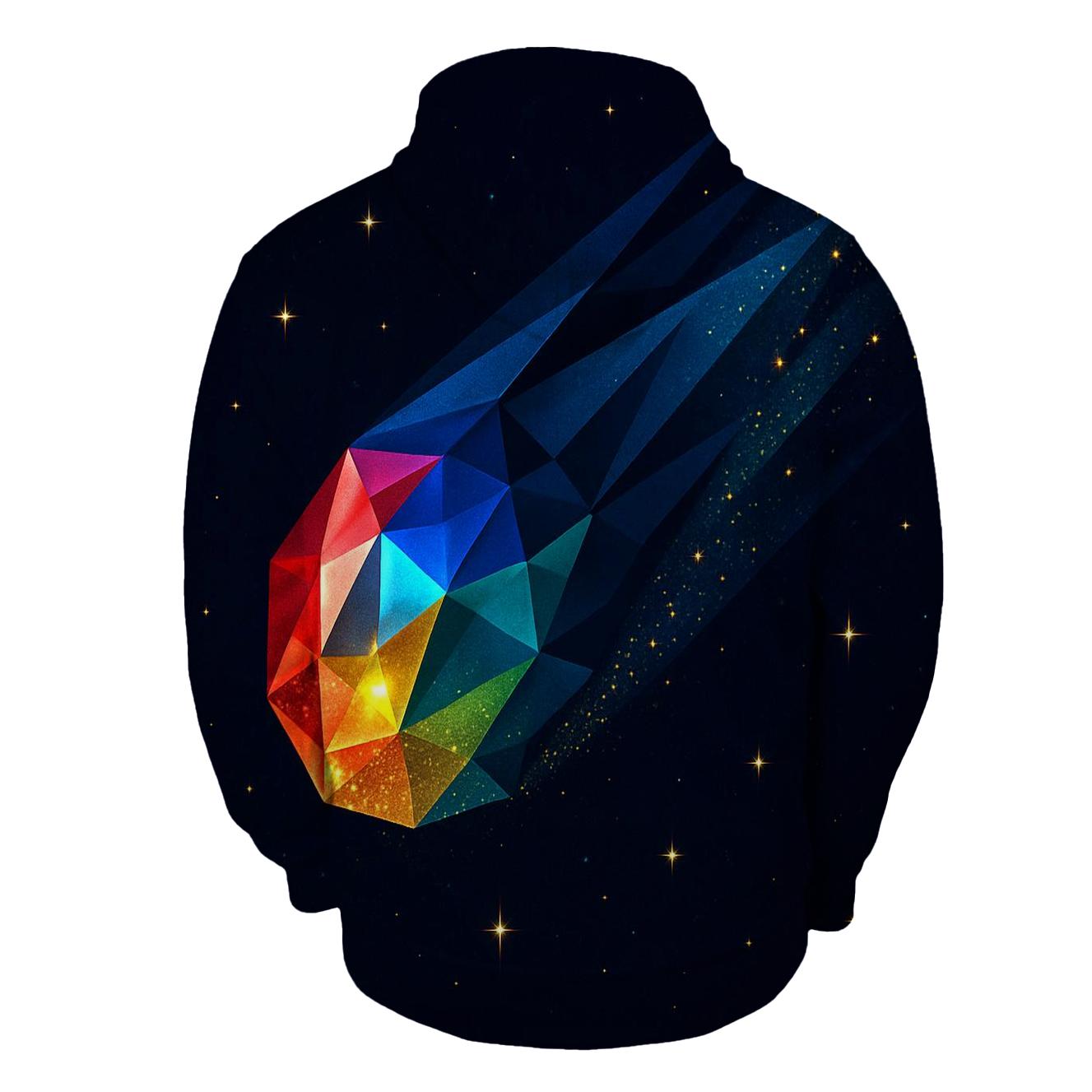 Jewel Comet Facet Trail printed hoodies